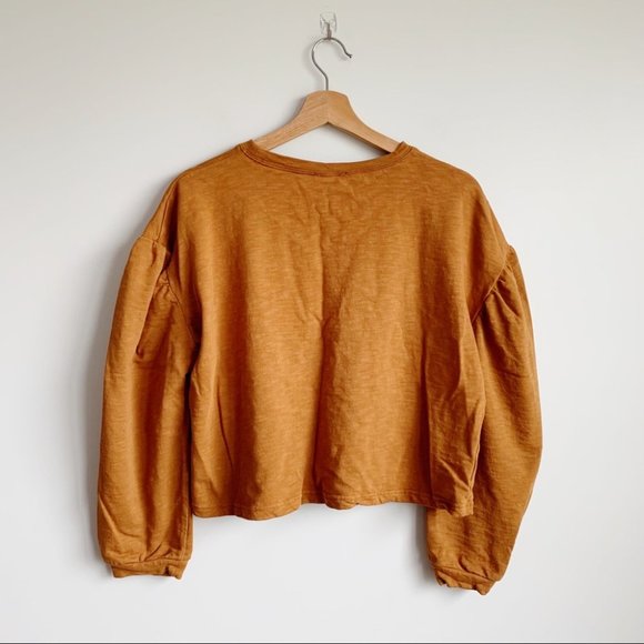 ✨ Blu Pepper Embroidered Puff Sleeve Sweater Top M - Picture 6 of 8